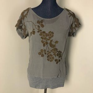 Anthro short sleeve blouse